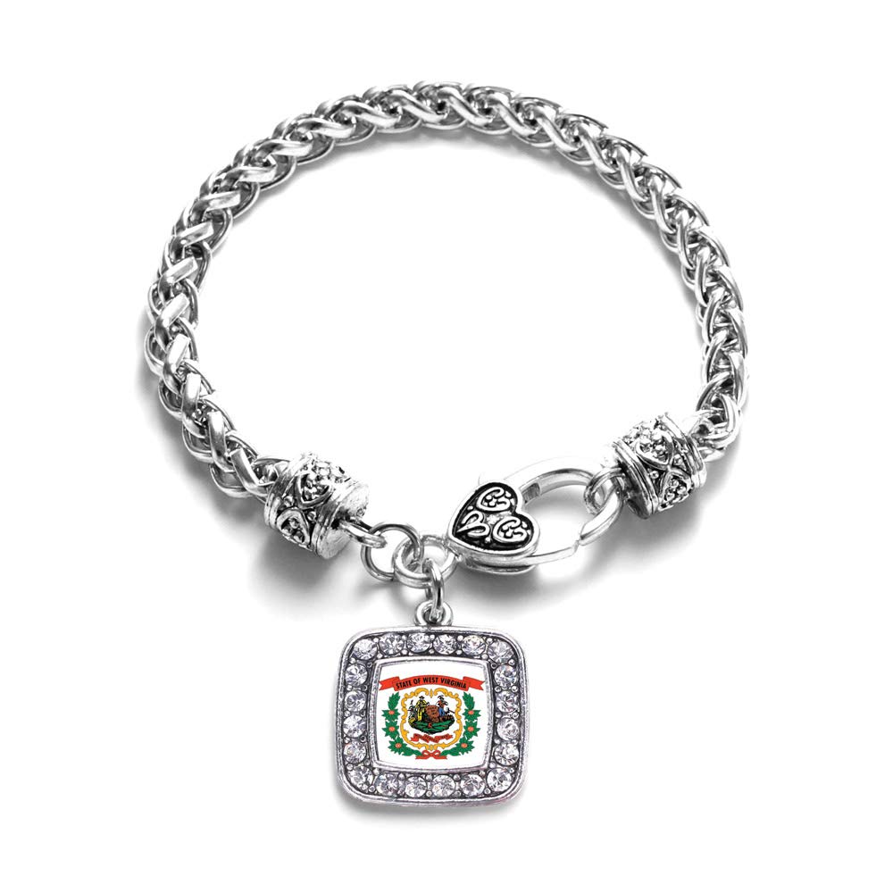 Inspired Silver - Sterling Silver Square Charm Bracelet with Cubic Zirconia for Women, Elegant Jewelry Gift for Birthday, Anniversary & Special Occasions