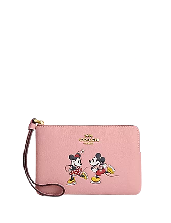 Coach Disney X Coach Corner Zip Wristlet with Ice Skate Motif - Stylish Mini Crossbody Bag for Women, Perfect for Parties, Travel & Everyday Use