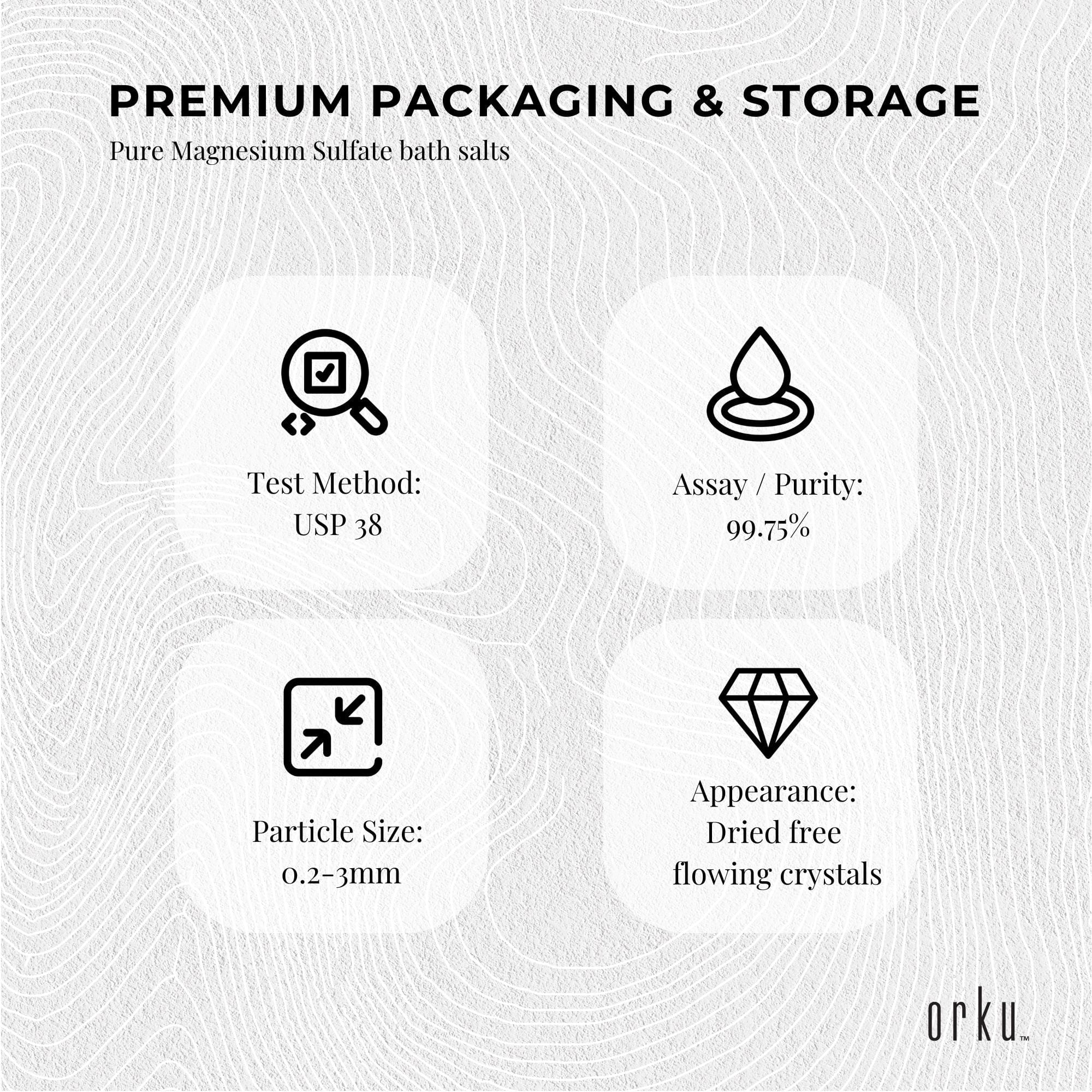 1Kg Orku Epsom Salt - Pure Magnesium Sulfate Bath Soak for Relaxation, Muscle Recovery & Skin Care | Perfect for Spa, Bath Therapy & Home Wellness