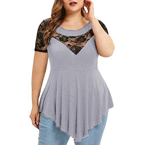 Plus Size Floral Lace Tank Top - Strapless Asymmetric Tunic for Women | Casual Summer Wear