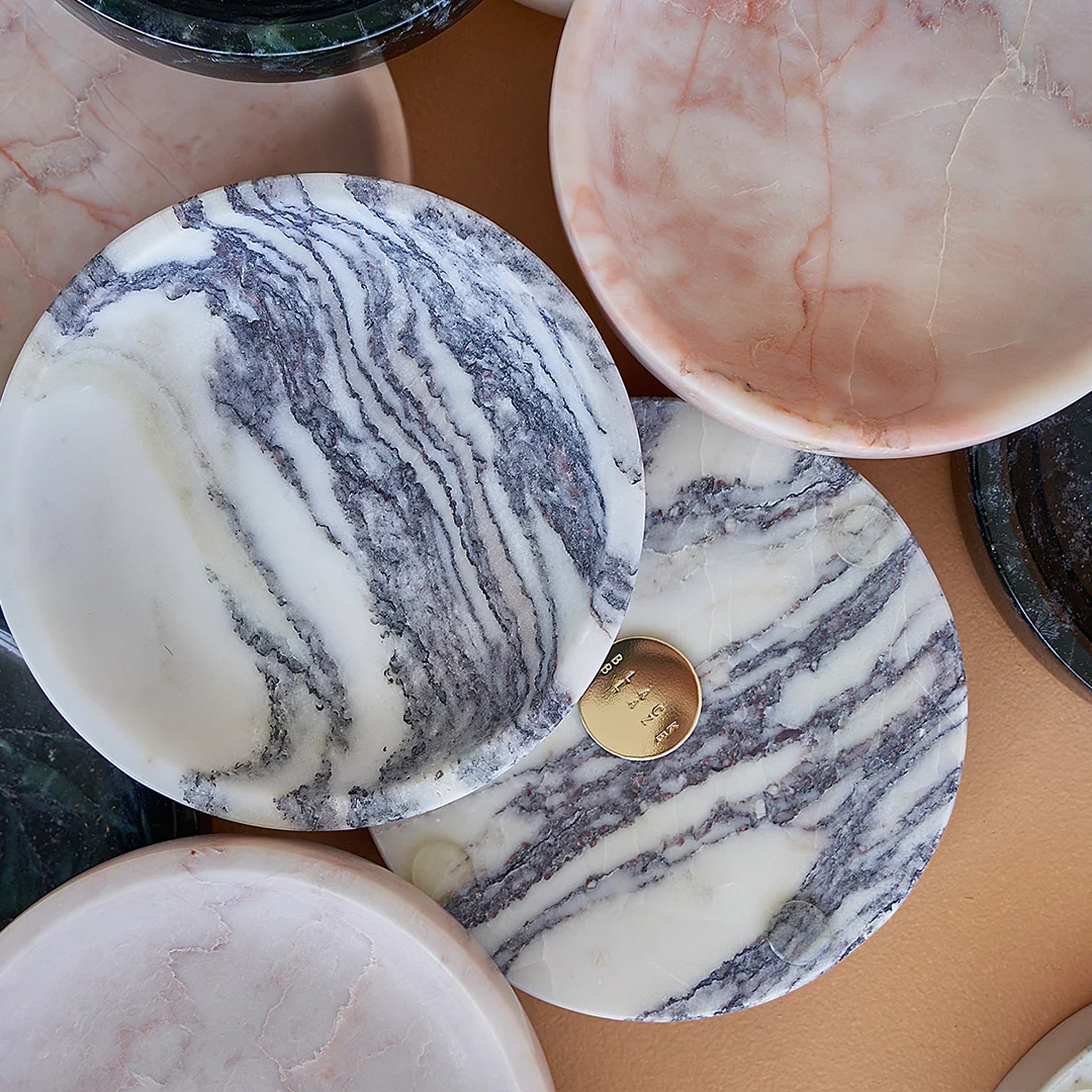BLACK BLAZE Linea Small Marble Dish - 4 Inch Calacatta Viola Marble Coaster for Drinks & Jewelry | Elegant Home Decor & Wedding Gift Idea