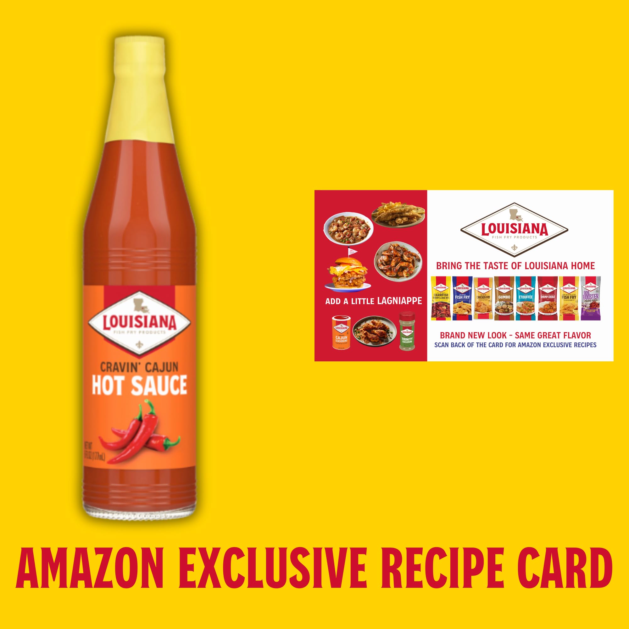 Louisiana Fish Fry Hot Sauce - 6 oz Bottle (Pack of 24) | Cajun Style Spicy Sauce for Seafood, Wings & BBQ | Perfect for Cooking, Grilling & Party Dips