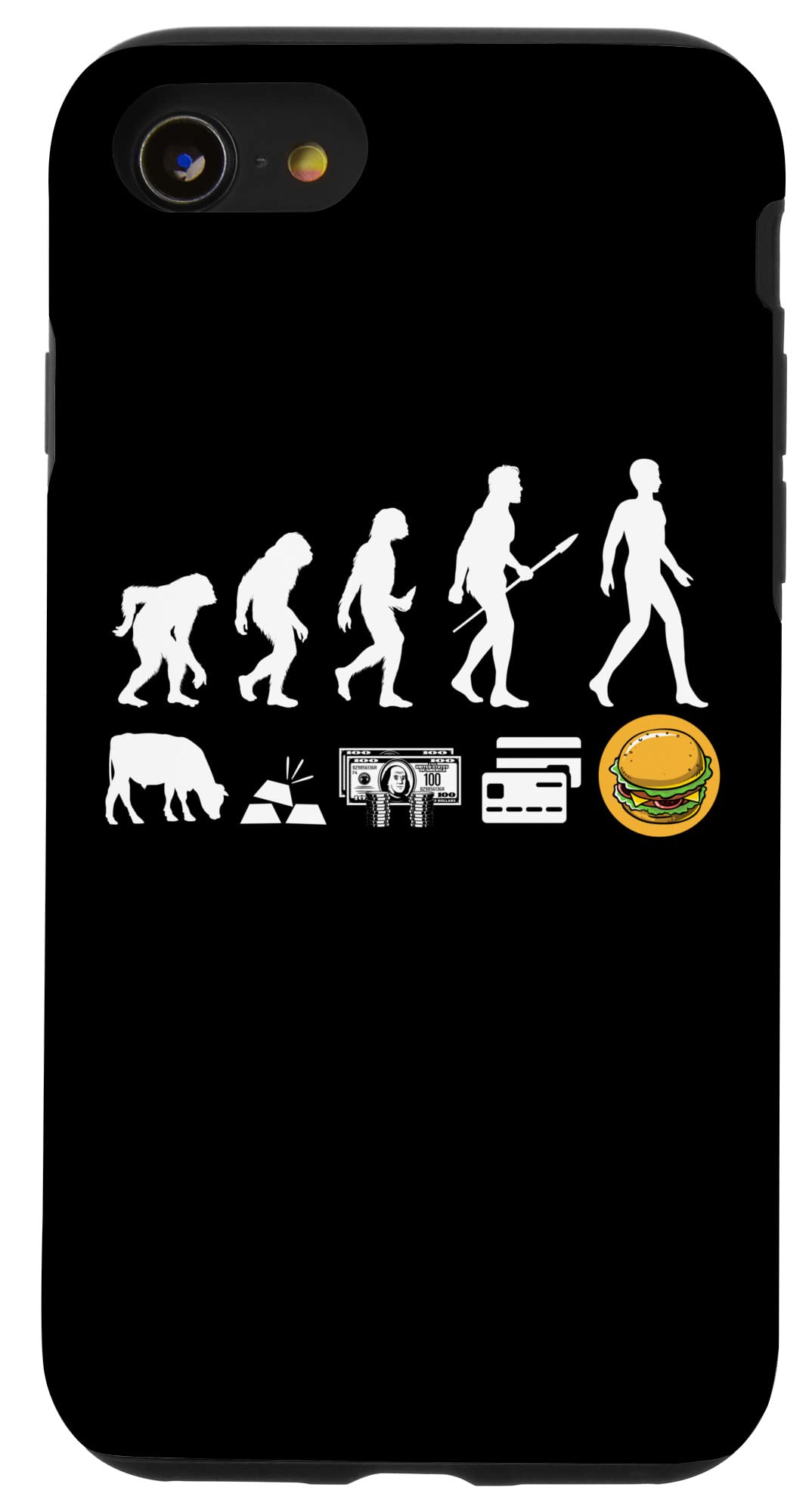 iPhone SE (2020)/7/8 Burger Evolution Case - Cheeseburger Fast Food BBQ Lover Phone Cover for Foodies & Grill Enthusiasts - Perfect for Fast Food Restaurants, Backyard BBQs & Food-Themed Parties