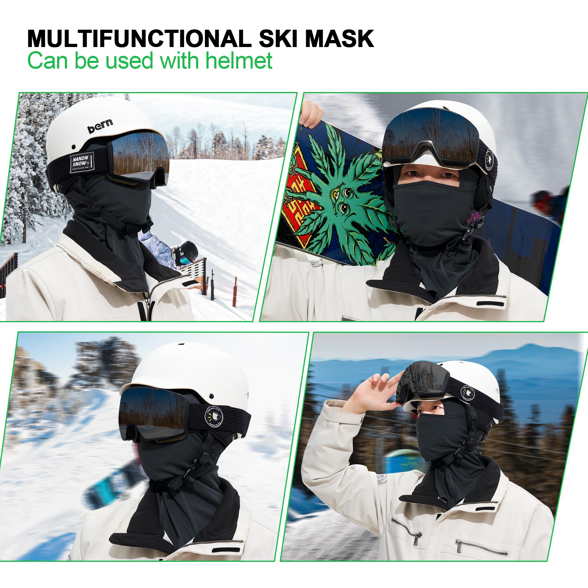 3-Pack Balaclava Ski Mask for Men & Women - Breathable Full Face Cover for Sun Protection & Cold Weather - Ideal for Skiing, Snowboarding, Cycling & Outdoor Activities