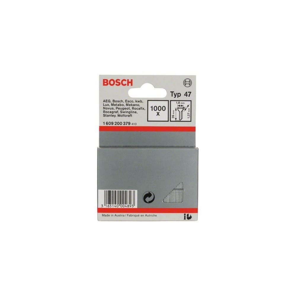 Bosch Professional 1000x Type 47 Nails for Carpets & Wood - Staple Gun Accessories