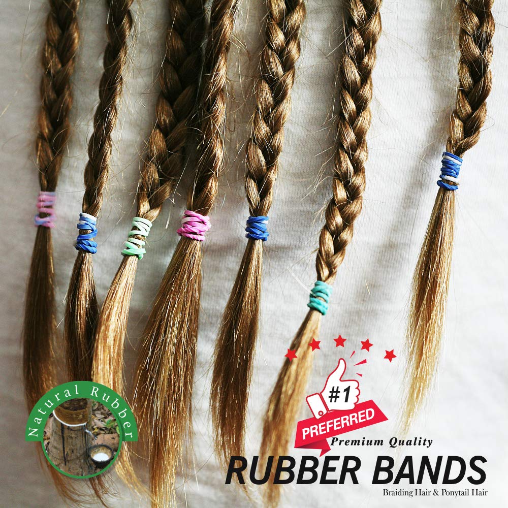 1000 Pcs Soft Elastic Hair Bands - No Damage Stretchy Rubber Bands for Braids & Ponytails (4-Pack Black & White) | Beauty Town Hair Accessories for Women, Girls, Kids - Perfect for School, Work, Gym & Daily Styling