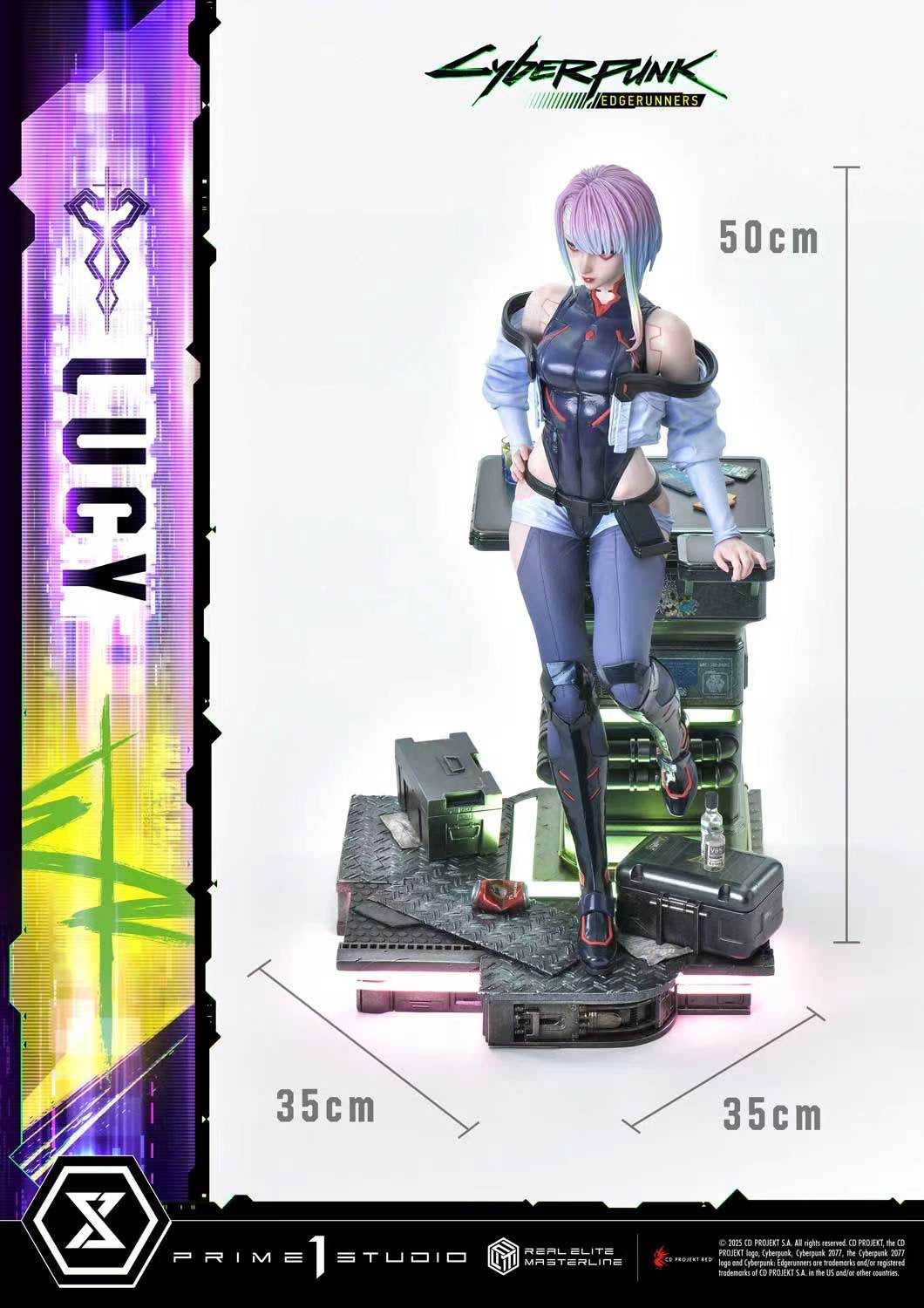 Prime 1 Studio Licensed Cyberpunk 2077 Lucy Statue - Official Collectible Figure for Anime & Gaming Fans | Perfect for Display in Home, Office, or Gaming Room