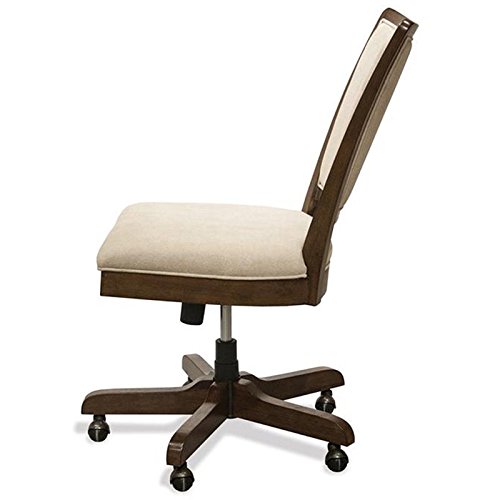 BOWERY HILL Modern Upholstered Office Chair - Plymouth Brown Oak - Ergonomic Desk Chair for Home Office & Workspace