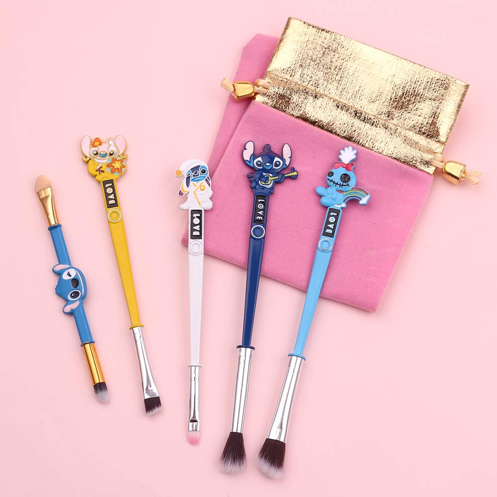 Interstellar Baby Makeup Brushes Set - 5Pcs Professional Synthetic Cosmetic Brushes for Foundation, Eyeshadow, Blending | Creative Stitch Design | Perfect Gift for Teens & Women | Great for Everyday Makeup & Special Occasions