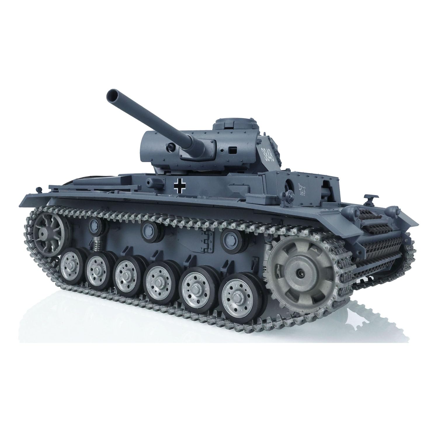 1/16 Heng Long RC Tank Panzer III L - 7.0 Customized RTR Model with Metal Tracks, 360° Rotating Turret, BB Shooting & Smoke Effects | Military Collectible, Battle Simulation & Outdoor Play