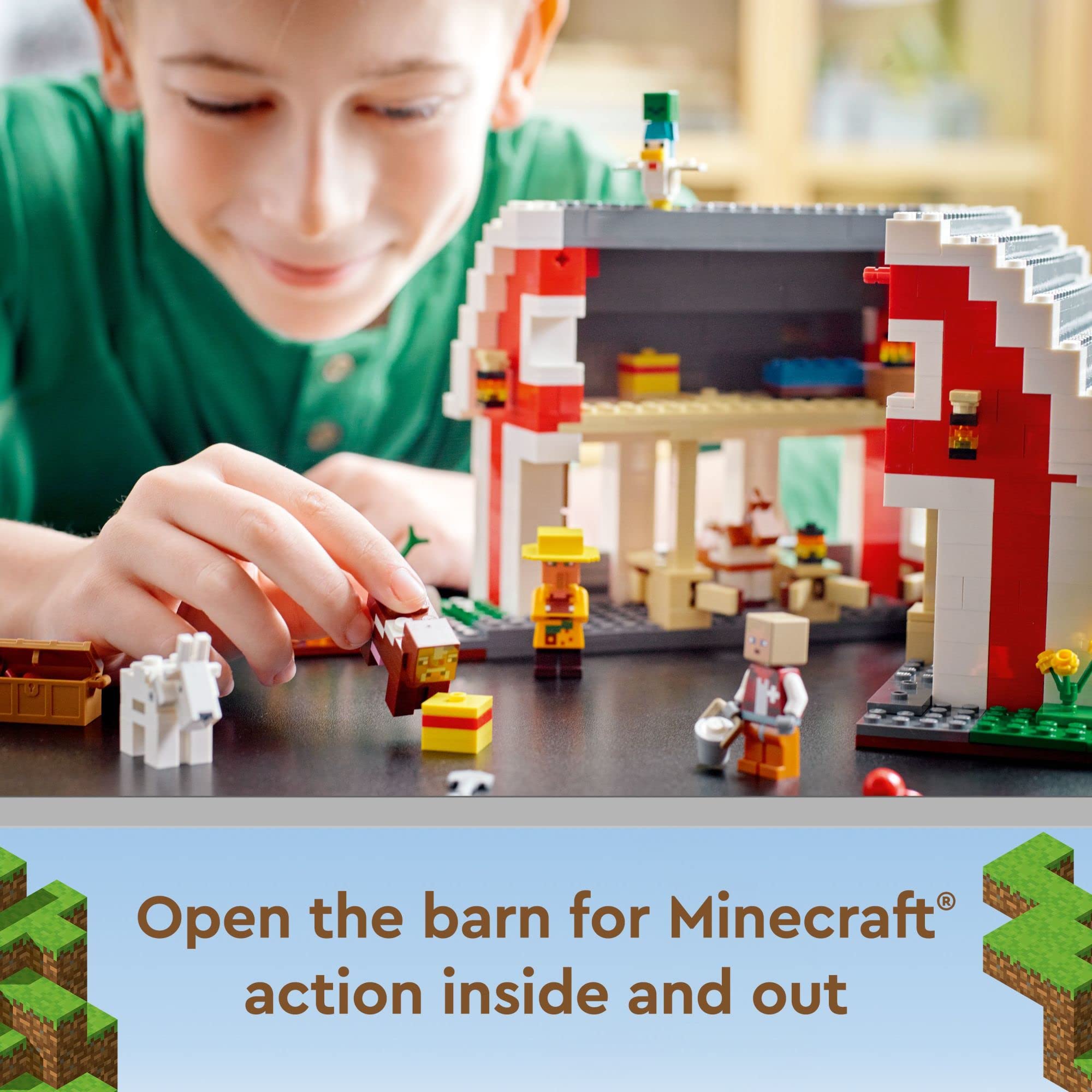 LEGO Minecraft The Red Barn 21187 Building Toy Set for Kids Ages 9+ (799 Pieces) - Creative Construction Play for Boys and Girls - Perfect for Minecraft Fans, Birthday Gifts & STEM Learning Activities