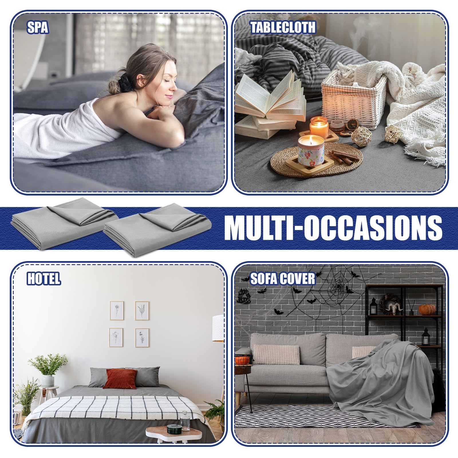 30 Pack Soft Microfiber Flat Bed Sheets - Twin Size Dust Proof Covers for Motel, Rental Properties, Hospital & Home Use (Gray) - Perfect for Hospitality Businesses, Airbnb Hosts & Bulk Bedding Needs