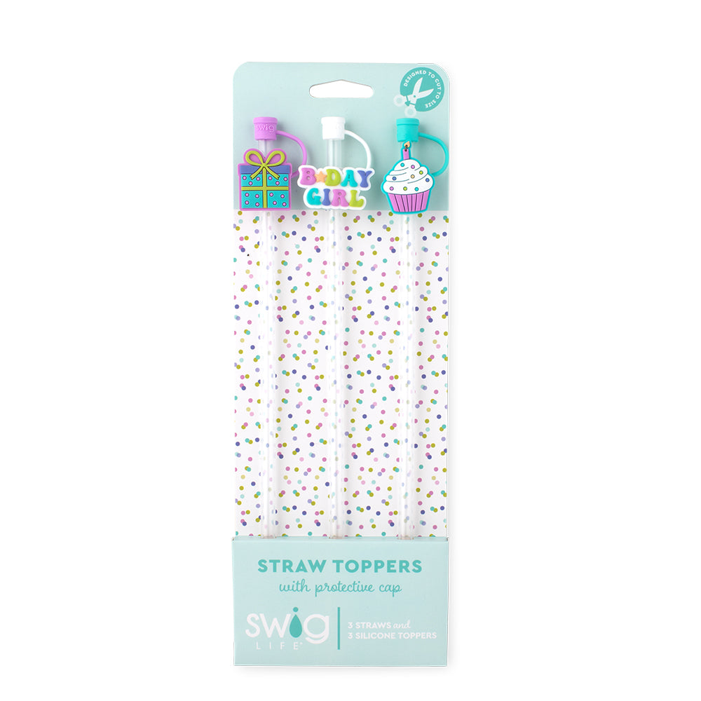 Make a Wish Straw Topper Set - Fun & Colorful Cup Decorations for Birthday Parties, Baby Showers & Special Celebrations