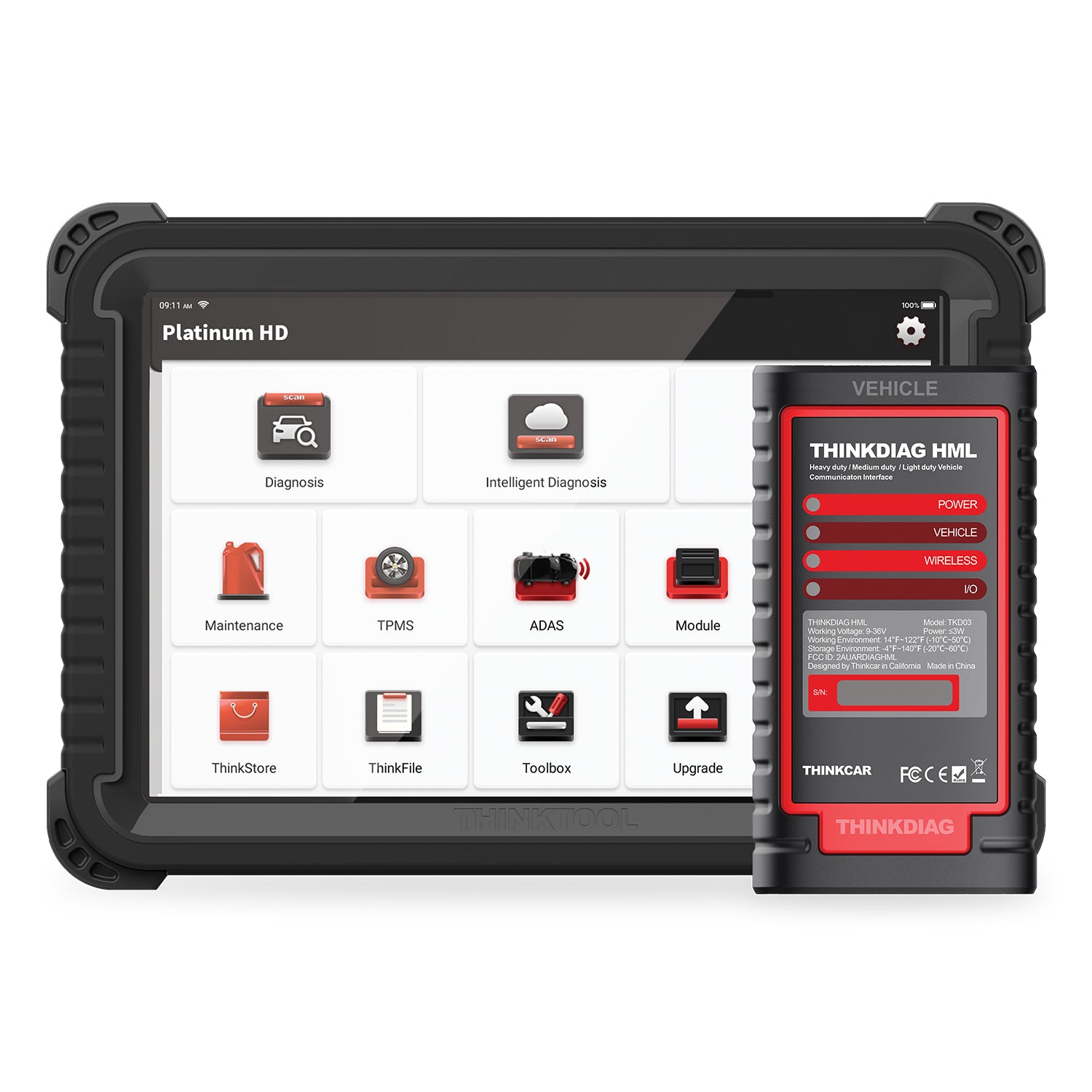 Professional OBD2 Scanner Tool for Cars & Trucks - PLATINUM HD Vehicle Diagnostic Scanner for Passenger & Commercial Heavy Duty Vehicles | Check Engine Light, Read & Clear Codes | Perfect for Mechanics & DIY Auto Repair