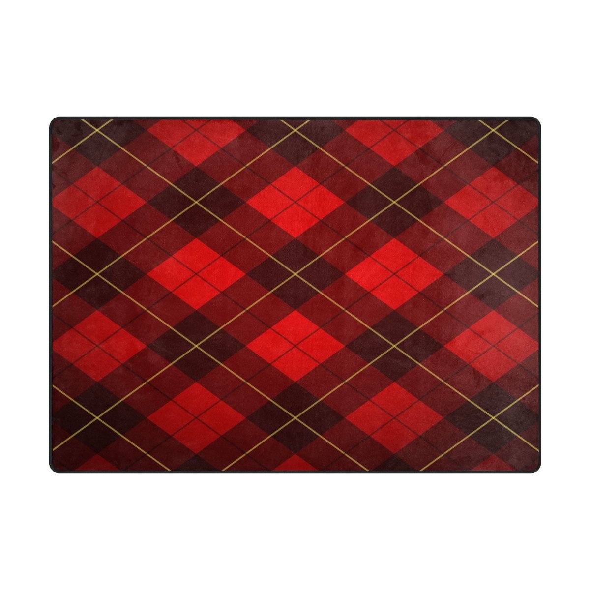 ALAZA Christmas Plaid Grid Red Area Rug 7' x 5' - Soft Holiday Decor for Living Room, Bedroom, Dining Room | Perfect for Winter Home Decor & Festive Gatherings