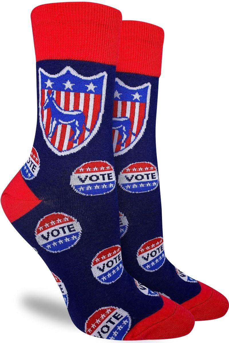 Good Luck Sock Women's American Flag Socks for Adults - Patriotic Comfort Crew Socks for 4th of July, Memorial Day & Everyday Wear