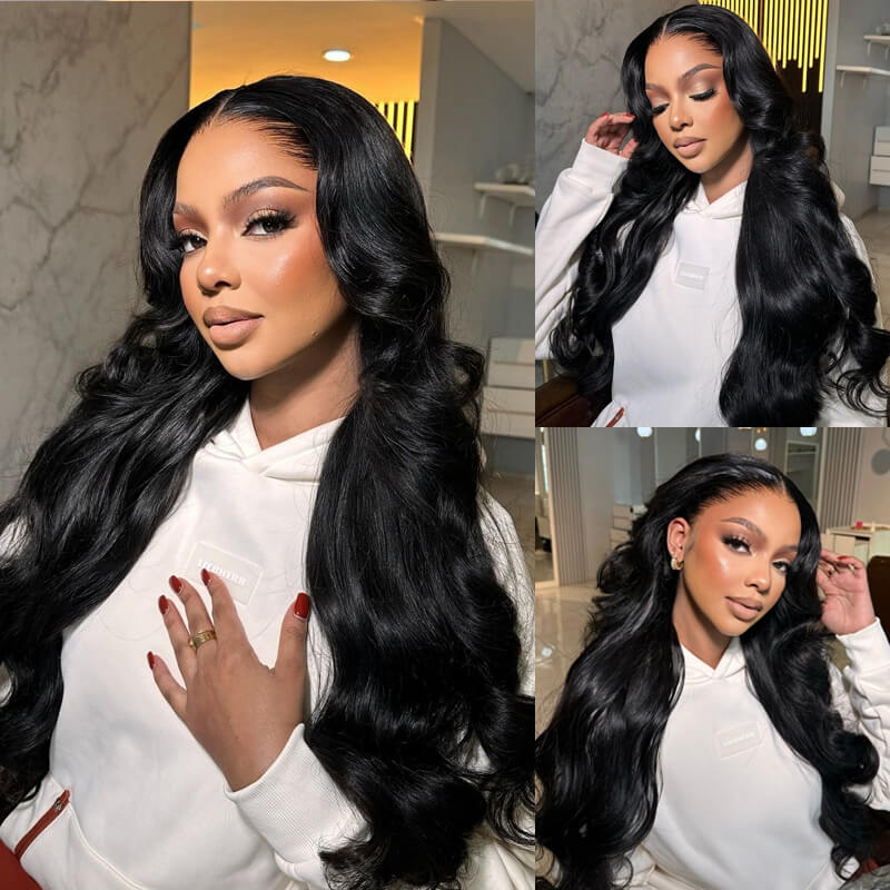 15A Grade eullair Super Double Drawn 13x4 HD Transparent Lace Front Wig - 100% Human Body Wave Hair with Full Ends for Natural Look | Perfect for Daily Wear, Cosplay & Special Occasions