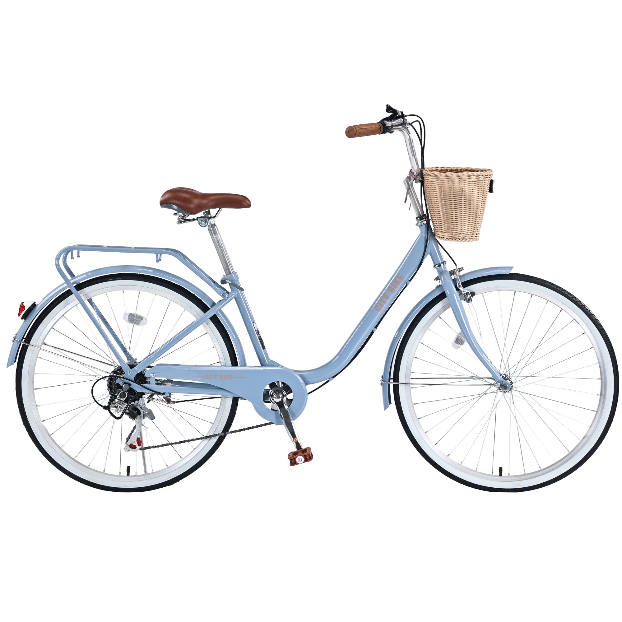 22/26 Inch Women's Beach Cruiser Bike - 7-Speed Hybrid City Bicycle for Women & Men - Commuter Bike for Adults - 4 Color Options - Perfect for Beach Rides, City Commuting & Leisure Cycling