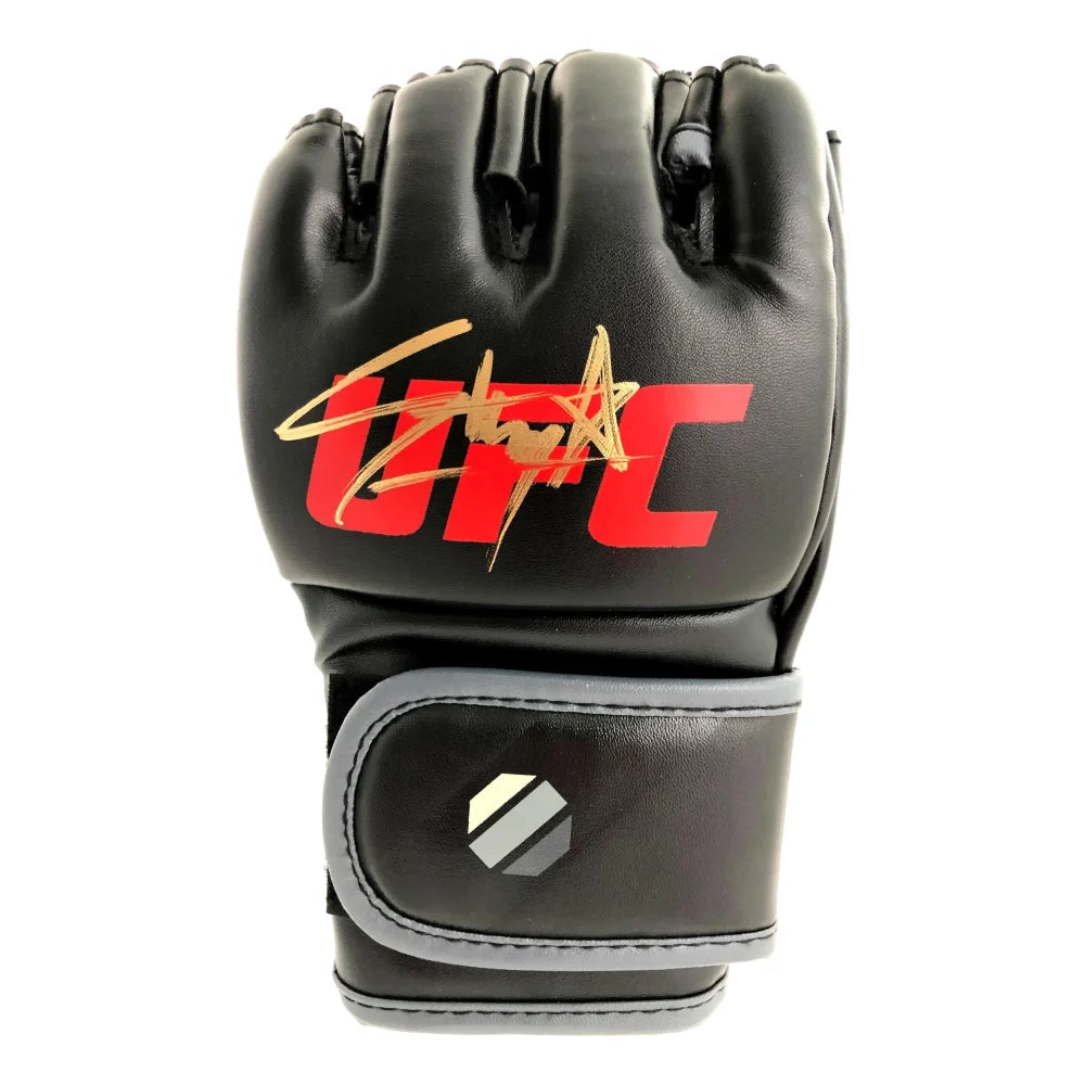 Israel Adesanya Hand Signed UFC Black Glove Autograph with JSA COA - Authentic MMA Collectible for UFC Fans, Fight Memorabilia, Sports Decor, and Gift for Fight Enthusiasts
