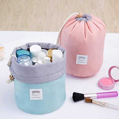 KHODIYAR Round Makeup Bag - Waterproof Travel Cosmetic Pouch for Women, Multicolor Organizer Case (Pack of 1) - Perfect for Travel, Gym, and Everyday Essentials Storage