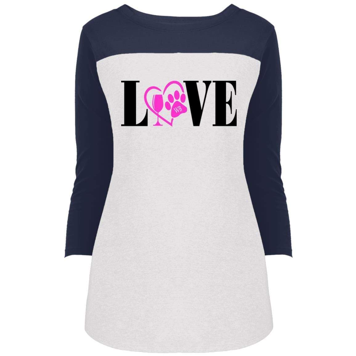 WineyBitches.co Juniors' Rally 3/4 Sleeve V-Neck T-Shirt - Trendy Casual Top for Women | Perfect for Parties, Outings & Everyday Wear