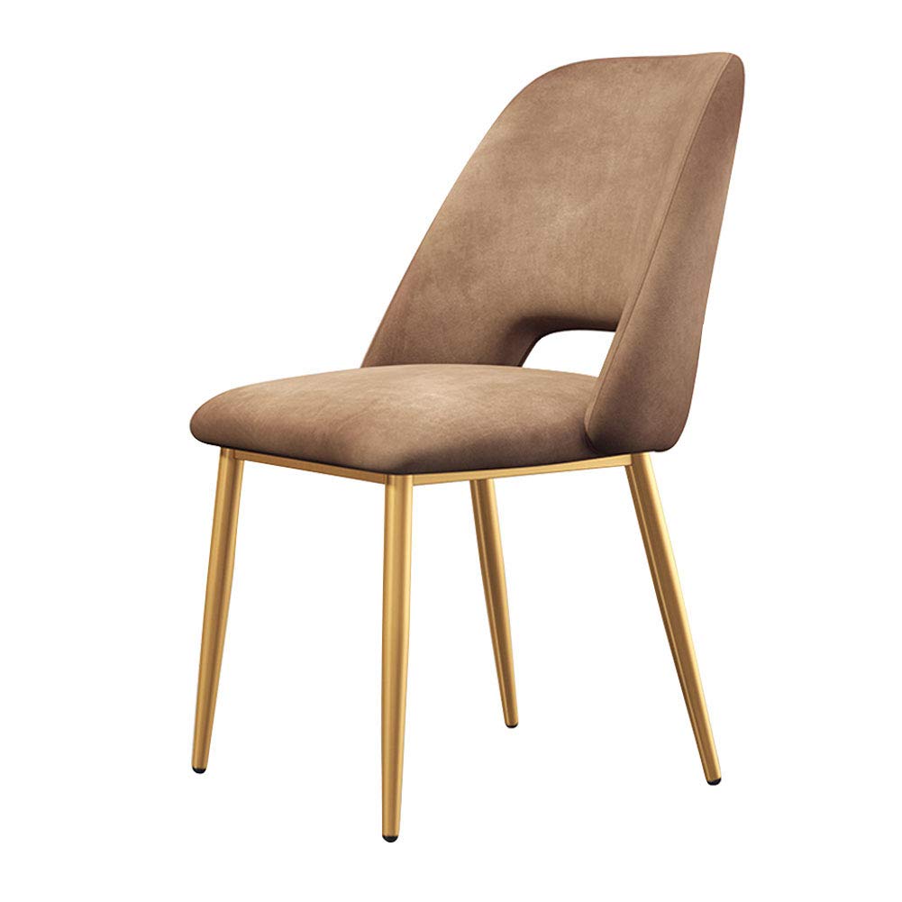 Premium Nordic Dining Chair - Iron Side Chair with Flannelette Backrest & Upholstered Metal Legs - Comfortable Coffee Chair for Living Room, Bedroom, Kitchen, Pub & Dressing Room - Perfect for Relaxing, Dining & Entertaining