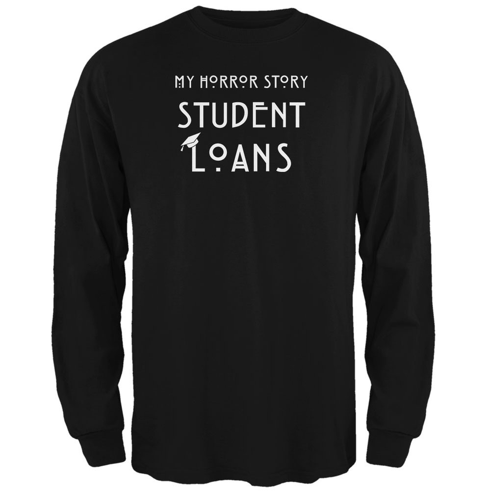 Old Glory Graduation Horror Story Black Long Sleeve T-Shirt for Men - Perfect for Halloween, Cosplay & Horror Theme Parties