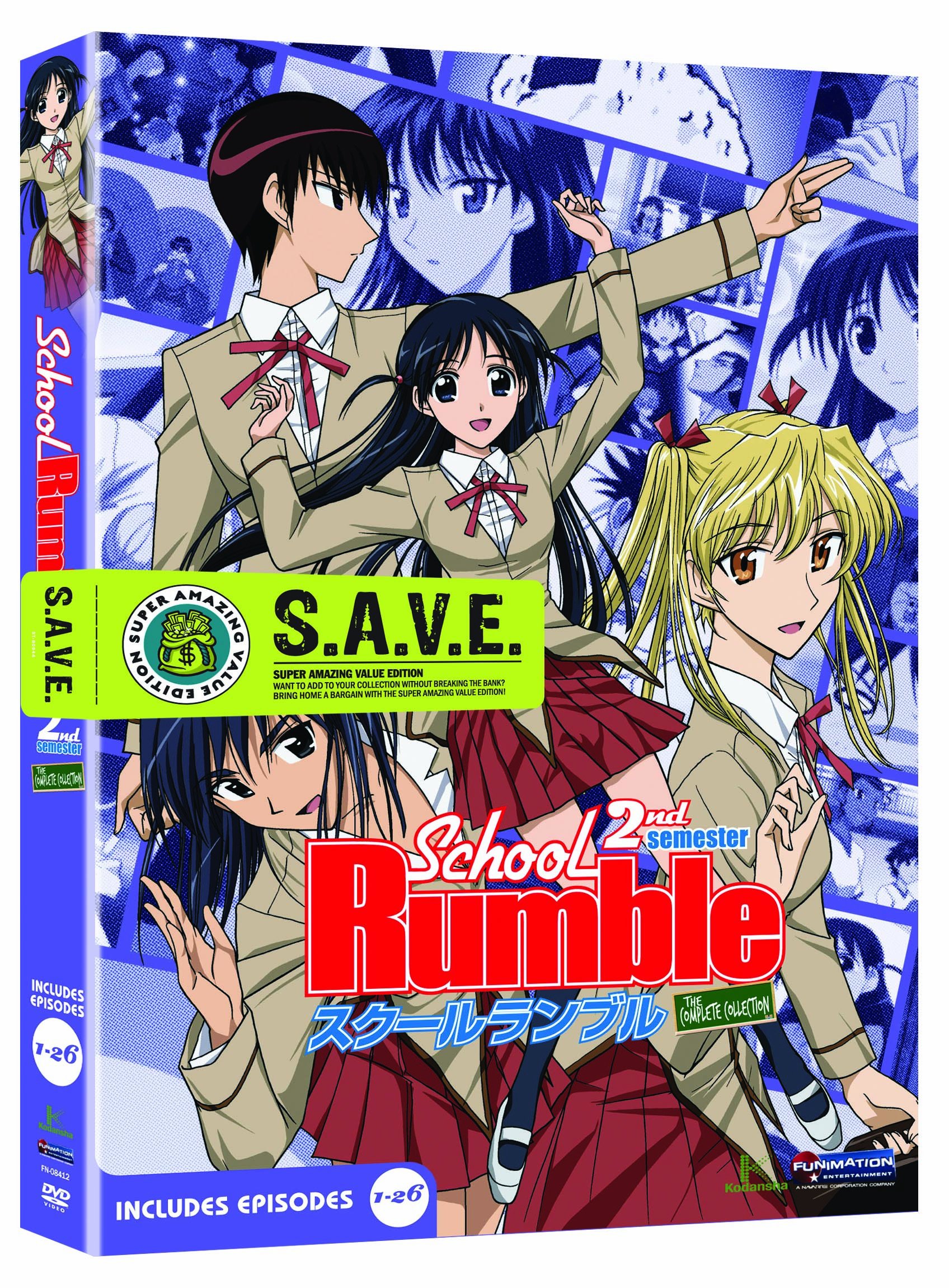 School Rumble: Second Semester S.A.V.E. - Complete Anime Series Box Set | Japanese High School Comedy Romance | Perfect for Anime Collectors & Slice-of-Life Fans