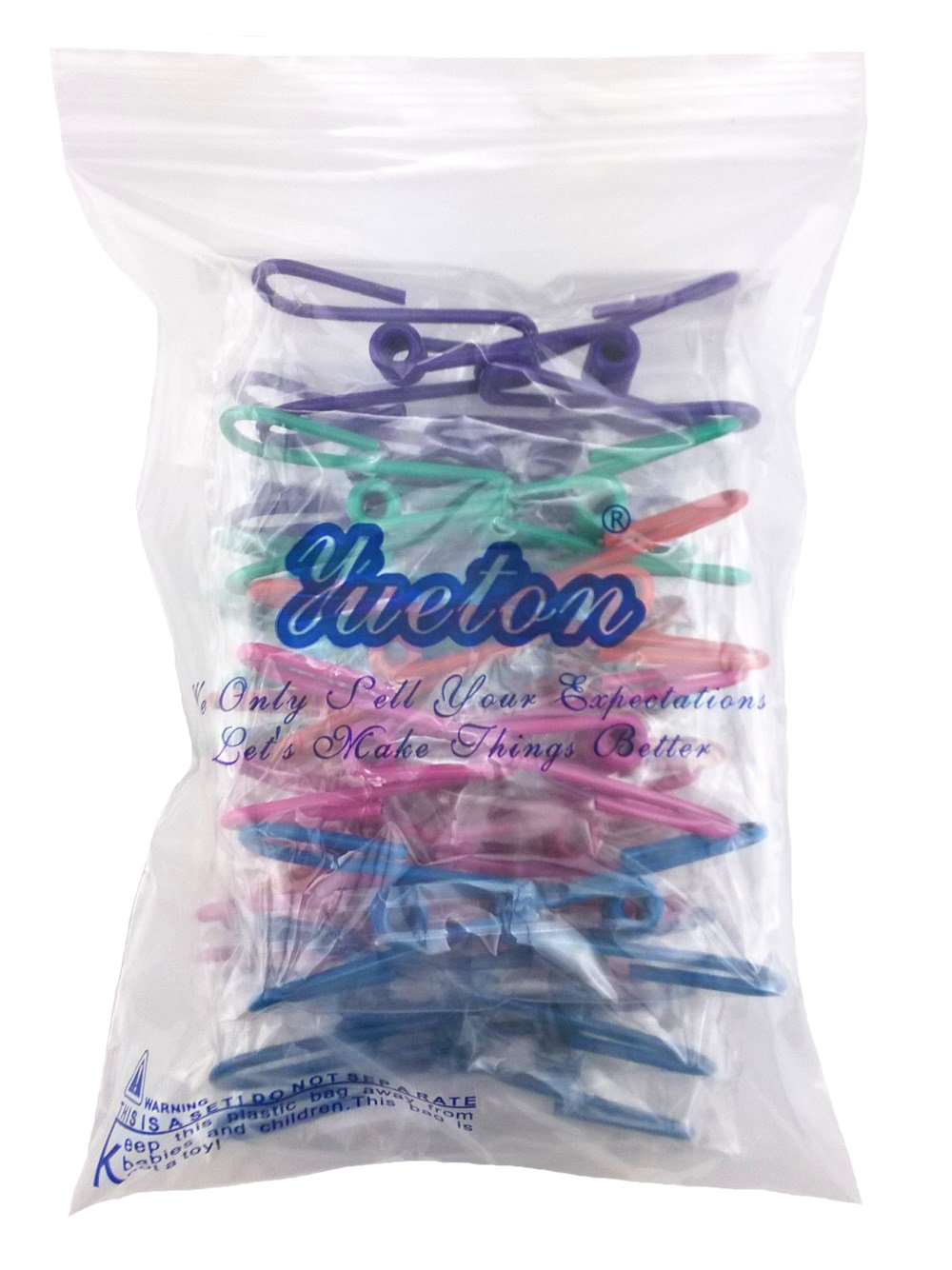 Yueton Pack of 30 Heavy Duty Steel Wire Clothesline Clips - Multi-Purpose Utility Clips for Laundry, Camping, Organizing & Home Use
