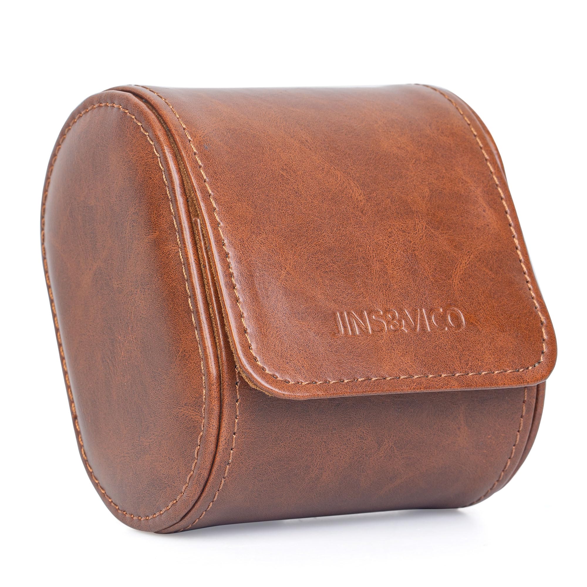 Premium Single Watch Travel Case - PU Leather Watch Holder with Soft Pillow for Men & Women | Protective Watch Box for Storage & Display (Brown) | Ideal for Travel, Gifts & Watch Collections