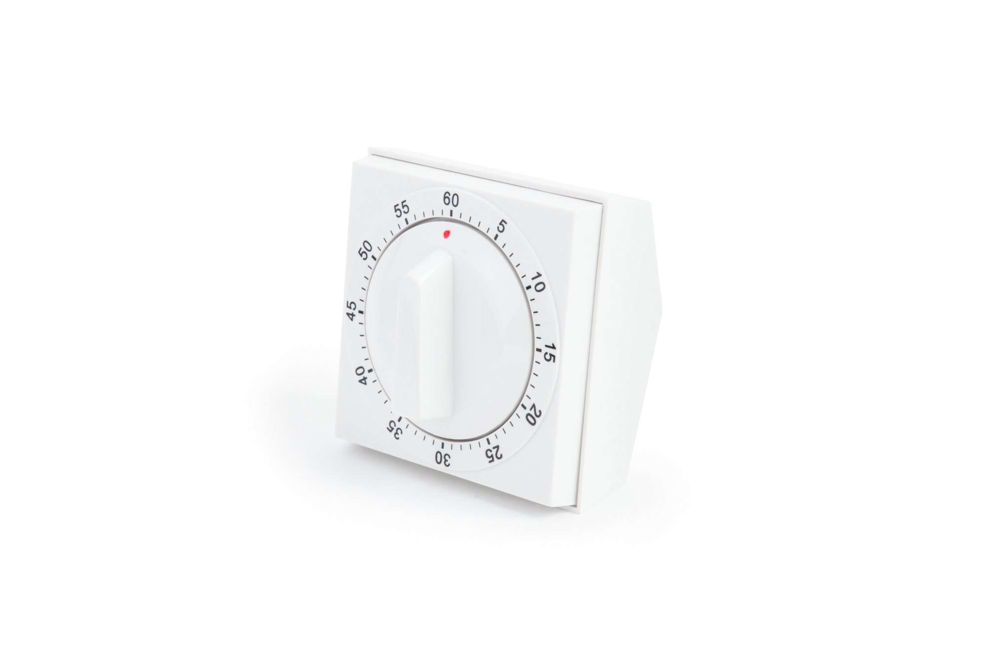 Fox Run Square Kitchen Timer - 60 Minute Countdown, 2 x 2.75 x 3 Inches, White - Perfect for Baking, Cooking, Classroom & Office Use