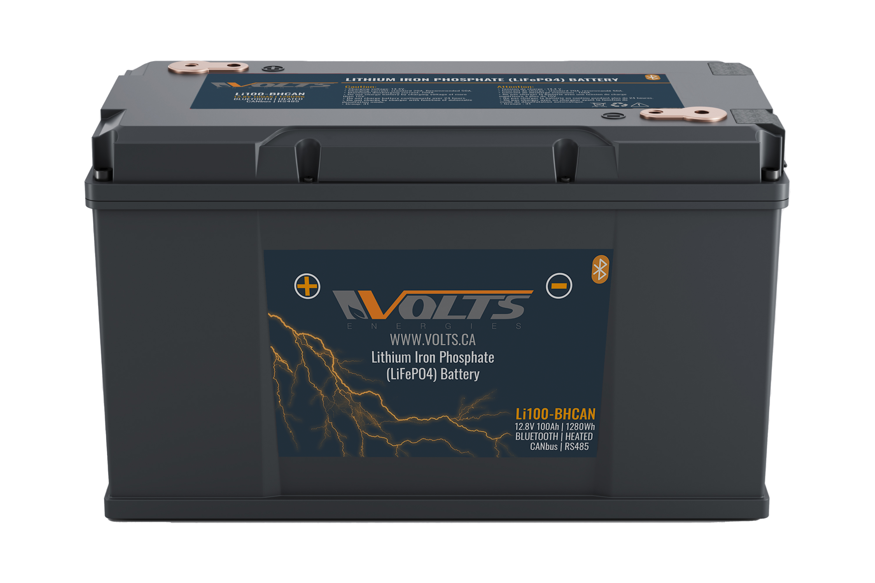 LiFePO4 Smart Self Heating 12V 100Ah Lithium Iron Phosphate Battery - Perfect for RV, Marine, Solar Power Systems & Off-Grid Applications