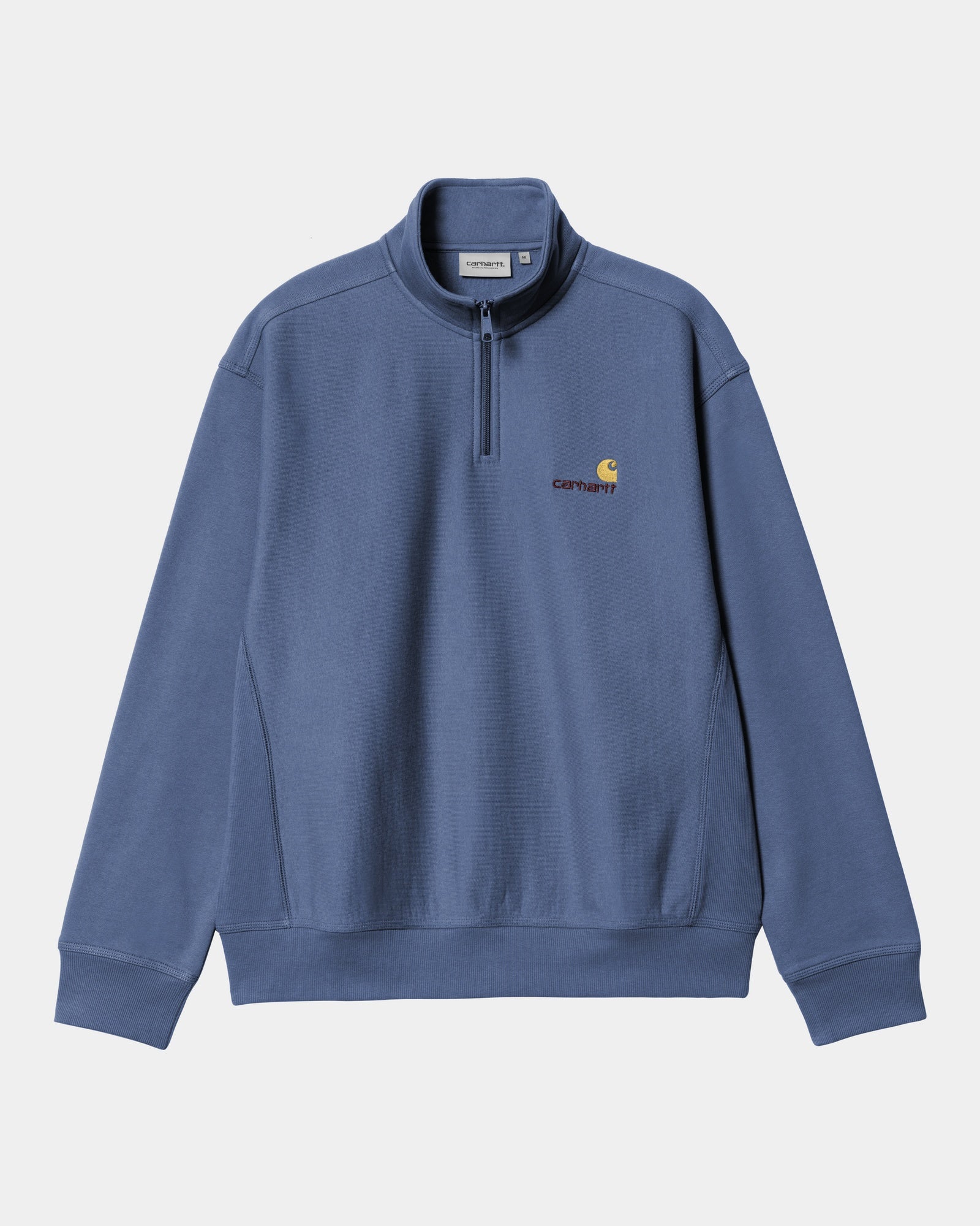 Half Zip American Script Sweatshirt | Blue Iris | Comfortable Pullover for Casual Wear & Street Style