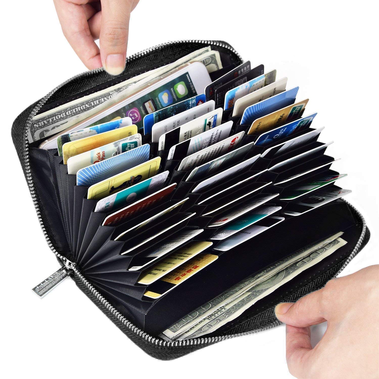 FEITH&FELLY RFID Blocking Leather Wallet for Women - 36 Slots Large Capacity Card Organizer for Travel & Daily Use