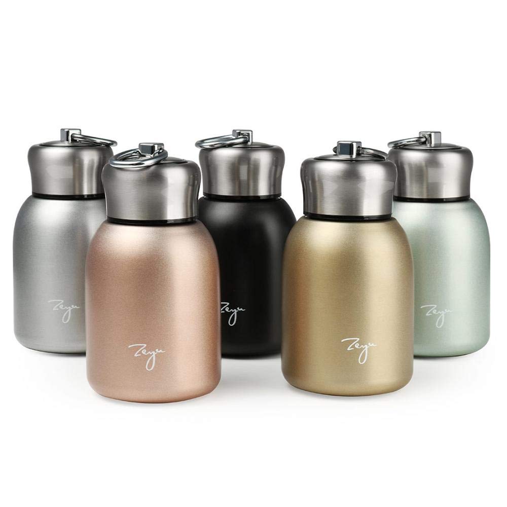 Gets Mini 9 oz (280ML) Stainless Steel Vacuum Insulated Water Bottle - Leak Proof, Keeps Hot & Cold - Rose Gold Sport Tumbler for Gym, Hiking, Office & Outdoor Activities