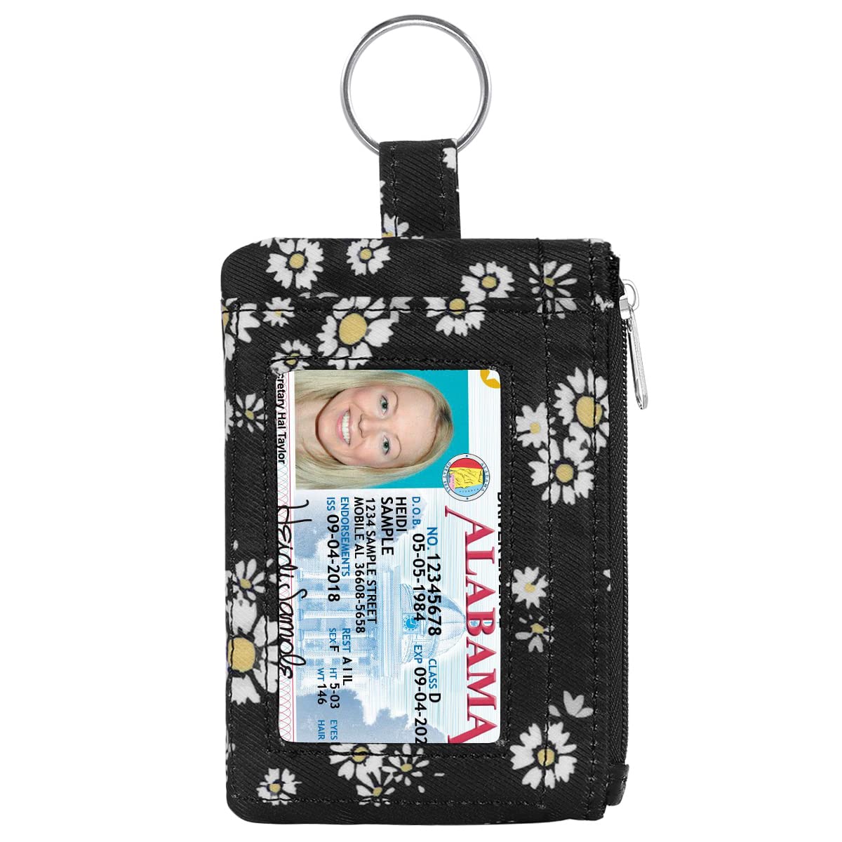 KAMO Slim RFID Blocking Zip ID Case - Mini Coin Purse Wallet with Key Ring & Change Pouch | Perfect for Travel, Gym & Everyday Essentials Organization