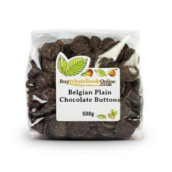 Organic Belgian Plain Chocolate Buttons 500g - Premium Baking & Dessert Chocolate for Cookies, Cakes & DIY Treats - Vegan, Gluten-Free Bulk Chocolate Chips for Home Baking & Gift Giving