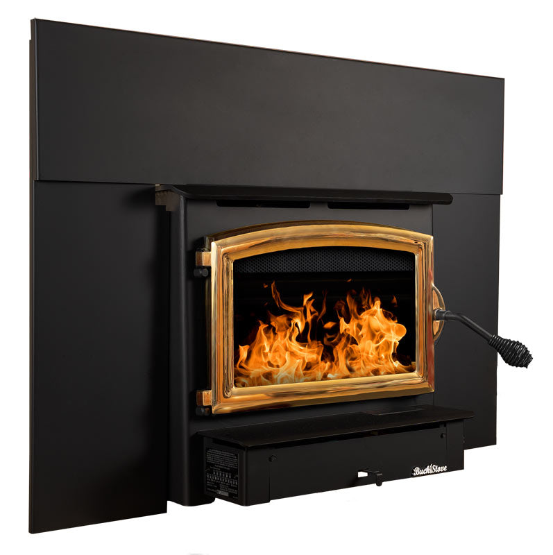 Buck Stove Model 21NC Wood Burning Fireplace Insert with Gold Door - Perfect for Cozy Living Rooms & Winter Heating