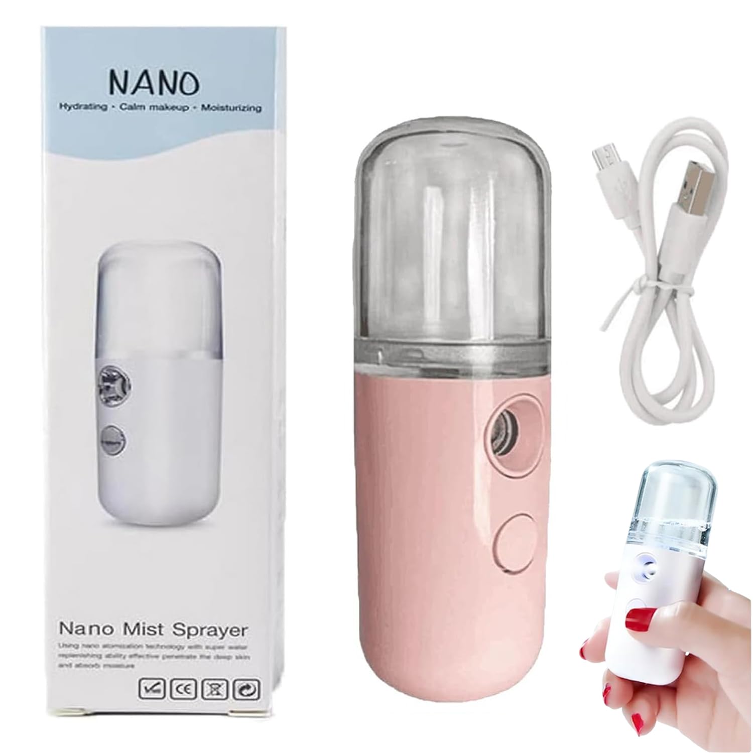 Luxorluxe Cordless Portable Travel Steamer - 15s Quick Heat Mini Clothes Iron for Wrinkle Removal - Pink | Perfect for Travel, Business Trips & Home Use