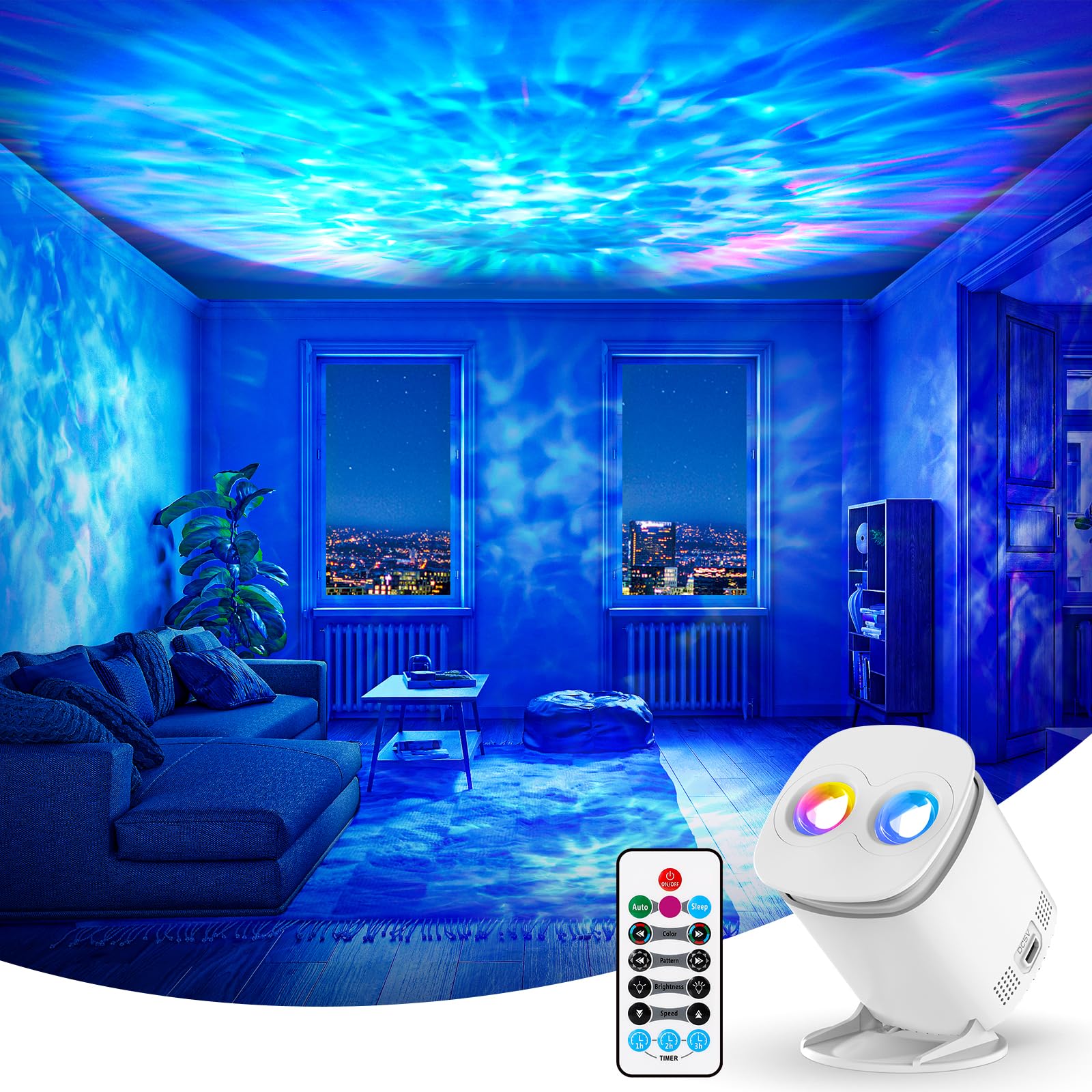 Galaxy Projector Night Light with Sunset Lamp - Remote Control & Timer for Bedroom, Kids & Adults - Perfect for Relaxation, Meditation & Room Decor Gift
