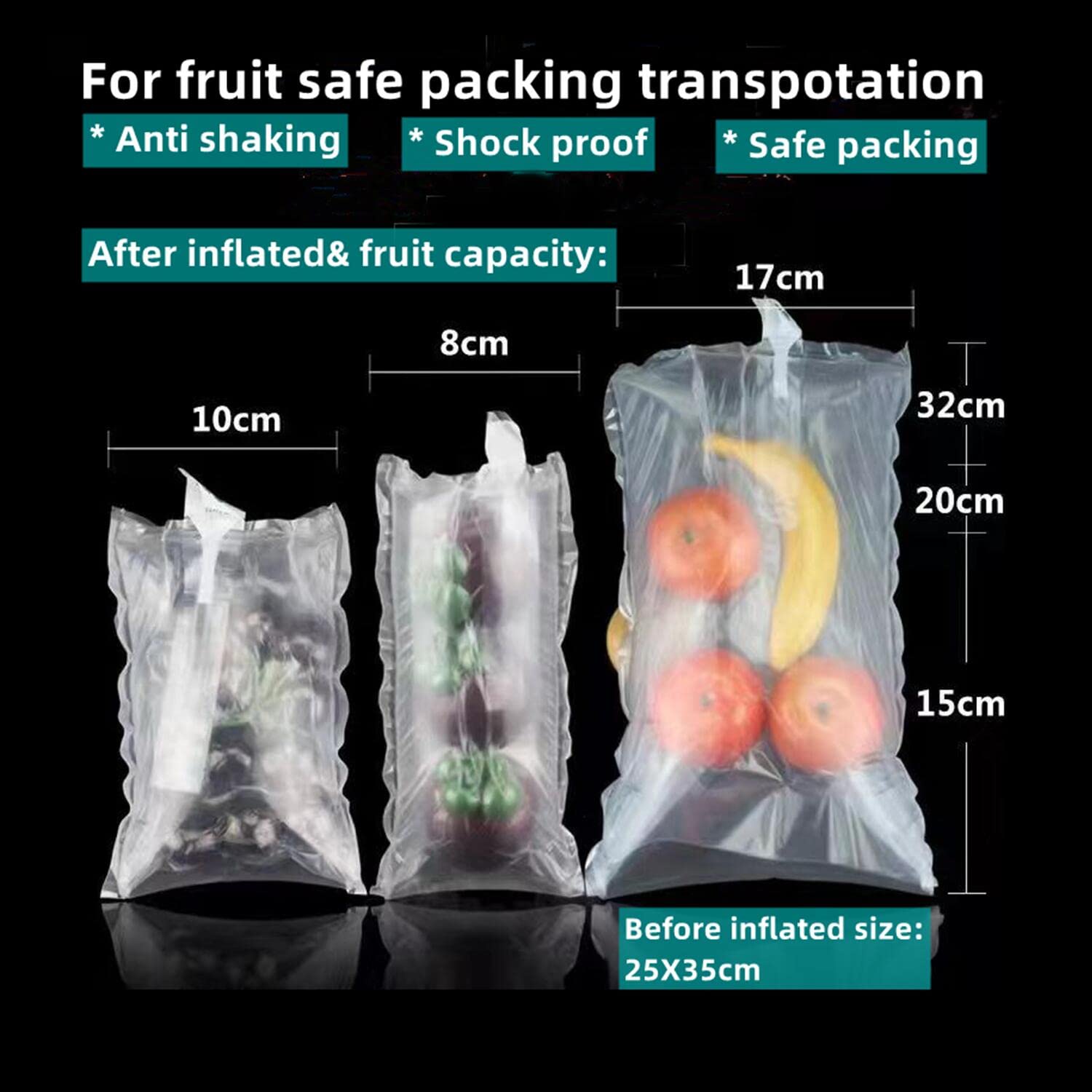 50 Pack Clear Plastic Inflatable Air Pillow Bags for Packaging - 10x13.8 Inch with Hole - Protective Cushioning for Shipping Fragile Items, Electronics, Glassware & Home Decor - Bubble Wrap Alternative for Ecommerce & Moving Supplies