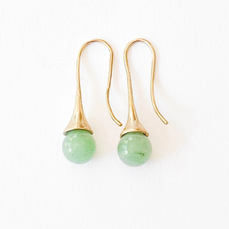 Green Aventurine Teardrop Earrings for Women - Natural Stone Dangle Earrings for Healing & Positive Energy - Perfect for Yoga, Meditation & Spiritual Healing