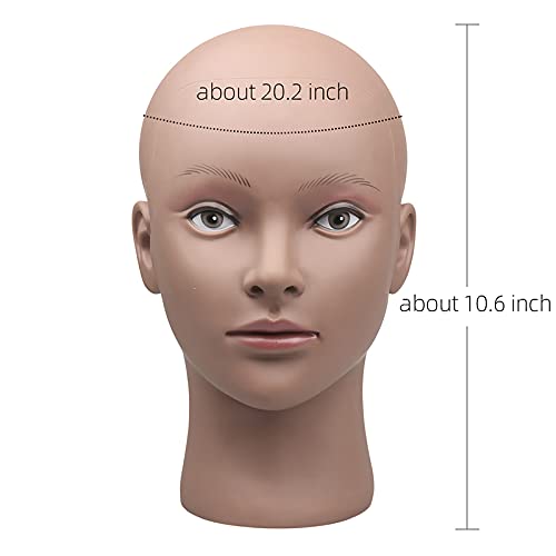 Professional Black Mannequin Head for Wig Making - Bald Styrofoam Wig Head with Adjustable Stand - Perfect for Hairstyling Practice, Cosplay, Salon Training & DIY Wig Creation