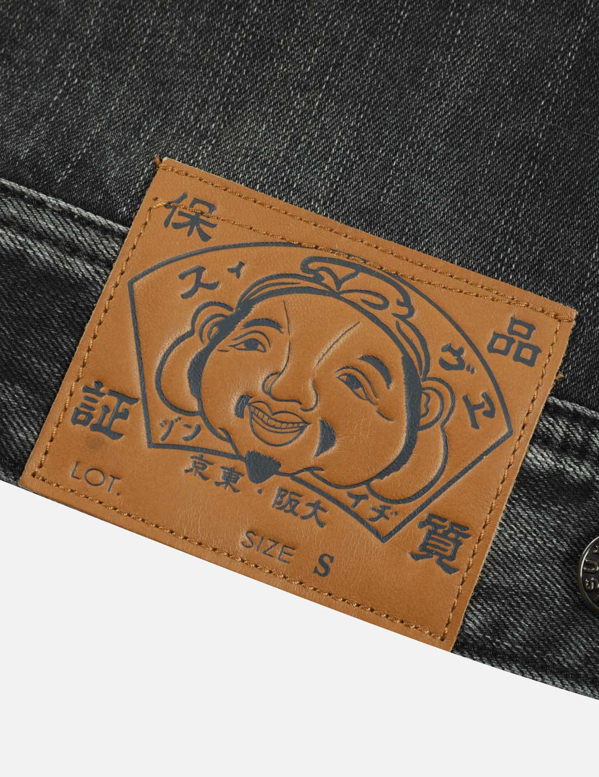 Vintage Washed Denim Jacket with Multiple Badges & Brushstroke Print - Relaxed Fit for Men & Women - Perfect for Casual Outfits, Streetwear & Fall Layering