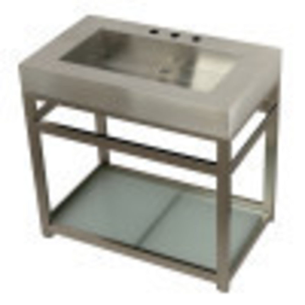 Kingston 37x22x35 Commercial Console Vanity Sink with Base - Perfect for Restrooms, Hotels, and Public Spaces