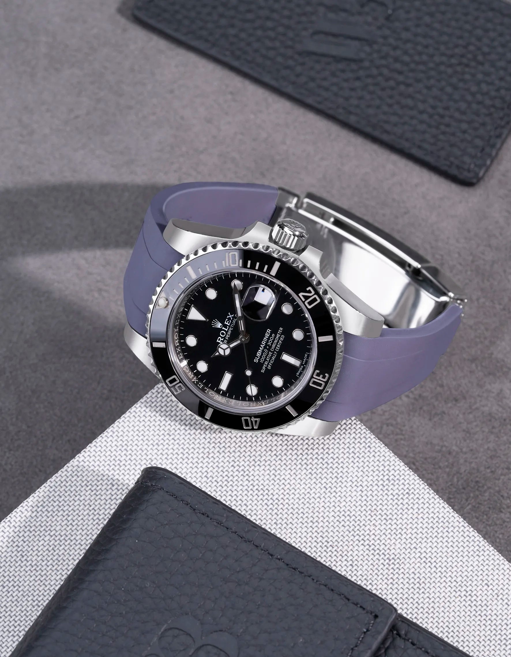 Premium FKM Rubber Watch Band with Original Clasp for Rolex Submariner 116610LN & 114060LN – Durable, Waterproof Replacement Strap for Diving, Swimming & Outdoor Activities