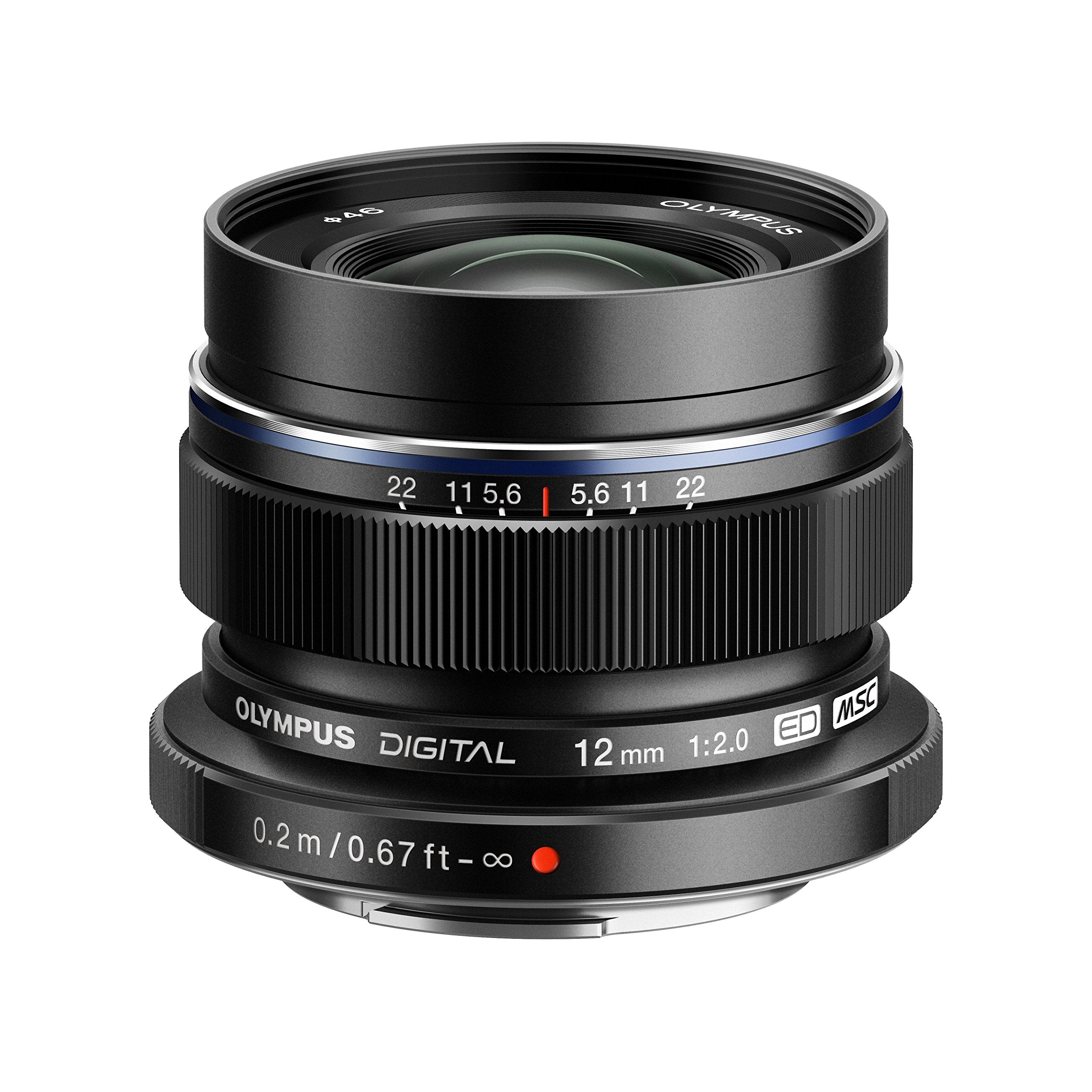 Olympus M.Zuiko Digital ED 12mm f/2.0 Wide Angle Prime Lens for Micro Four Thirds Cameras - Black - Perfect for Street Photography & Low Light Shooting