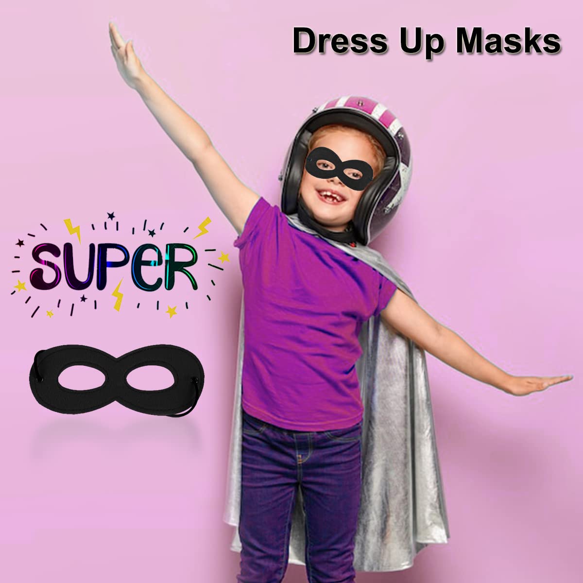 Superhero Felt Eye Mask for Cosplay - Halloween, Christmas & Birthday Parties - Adjustable Elastic Rope for Comfortable Wear