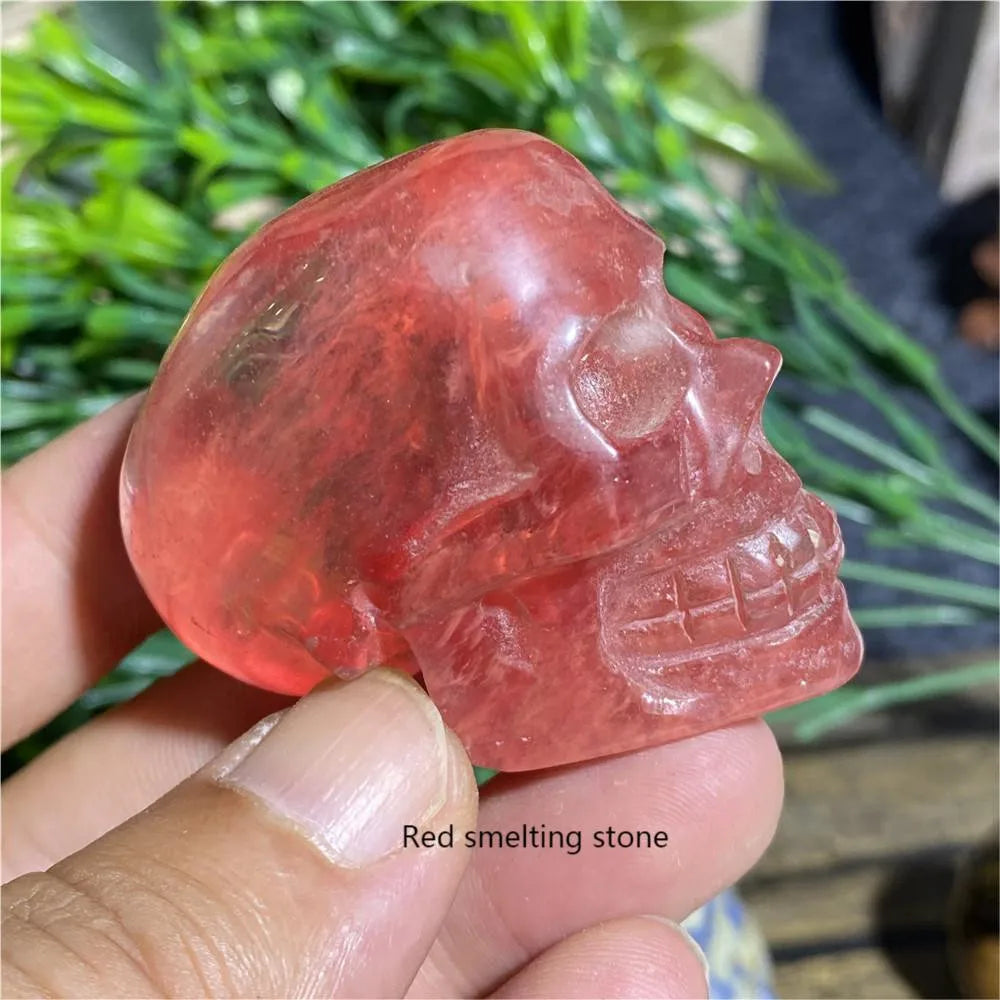 Natural Black Tourmaline Obsidian Crystal Skull - Bloodstone Healing Stone for Reiki, Meditation & Energy Work - Unique Mineral Cranium Decor for Home, Office or Sacred Space