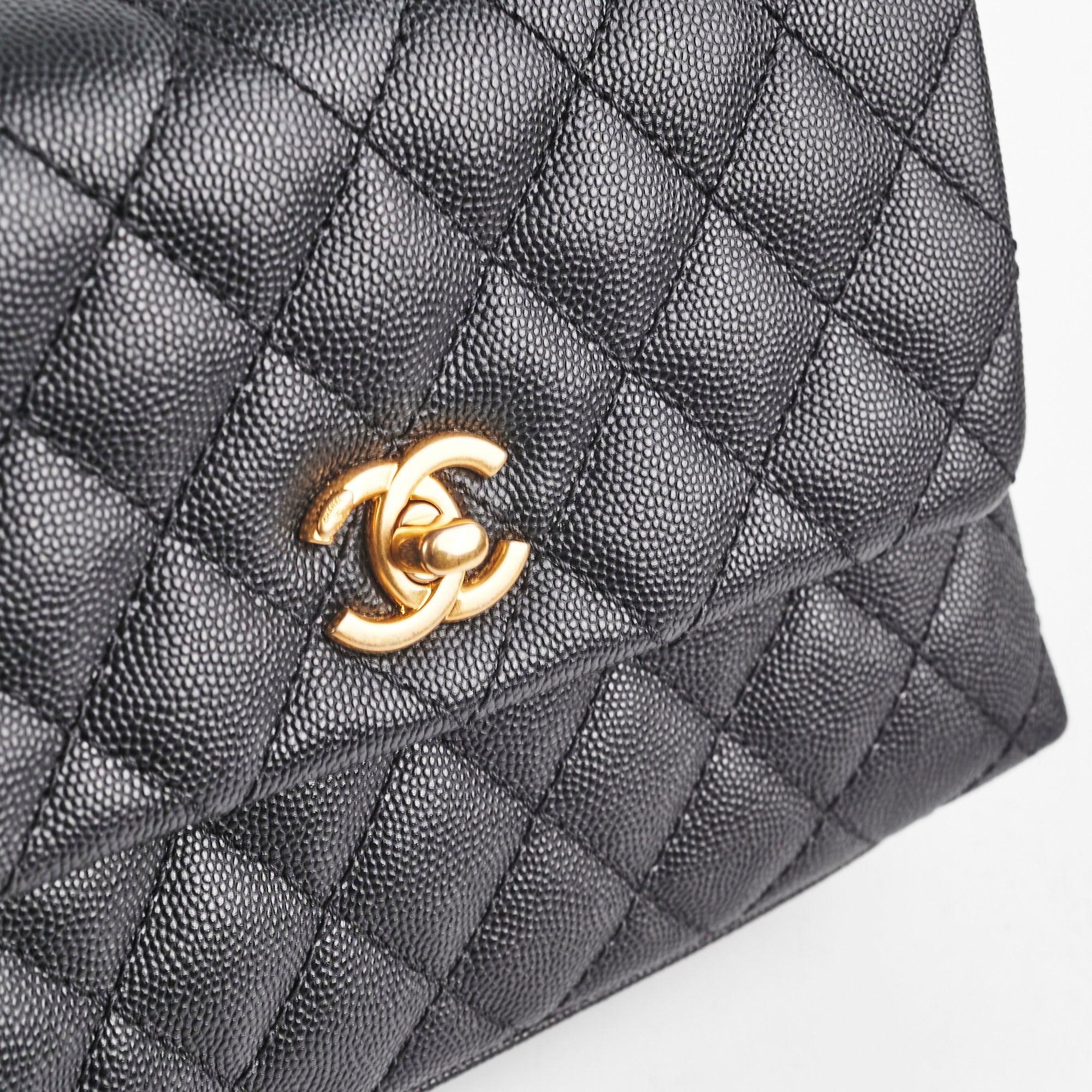 Chanel Small Coco Handle Bag in Black Caviar Leather - Luxury Crossbody Purse for Women, Perfect for Date Night & Evening Events